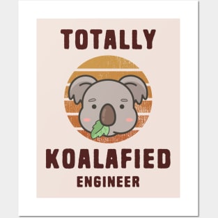 Koala Pun Koalafied Engineer Posters and Art